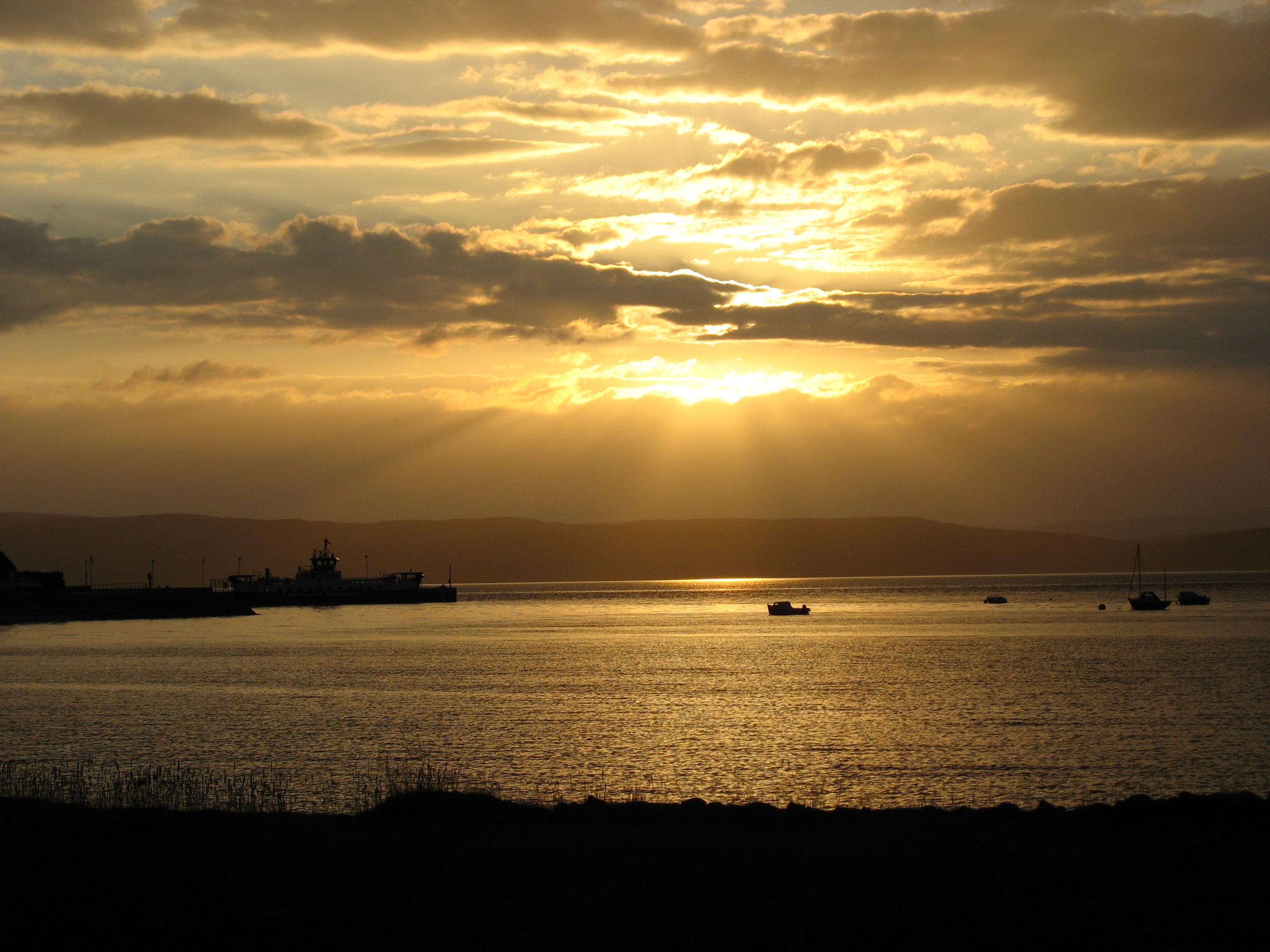 Sunset reflecting on the ocean