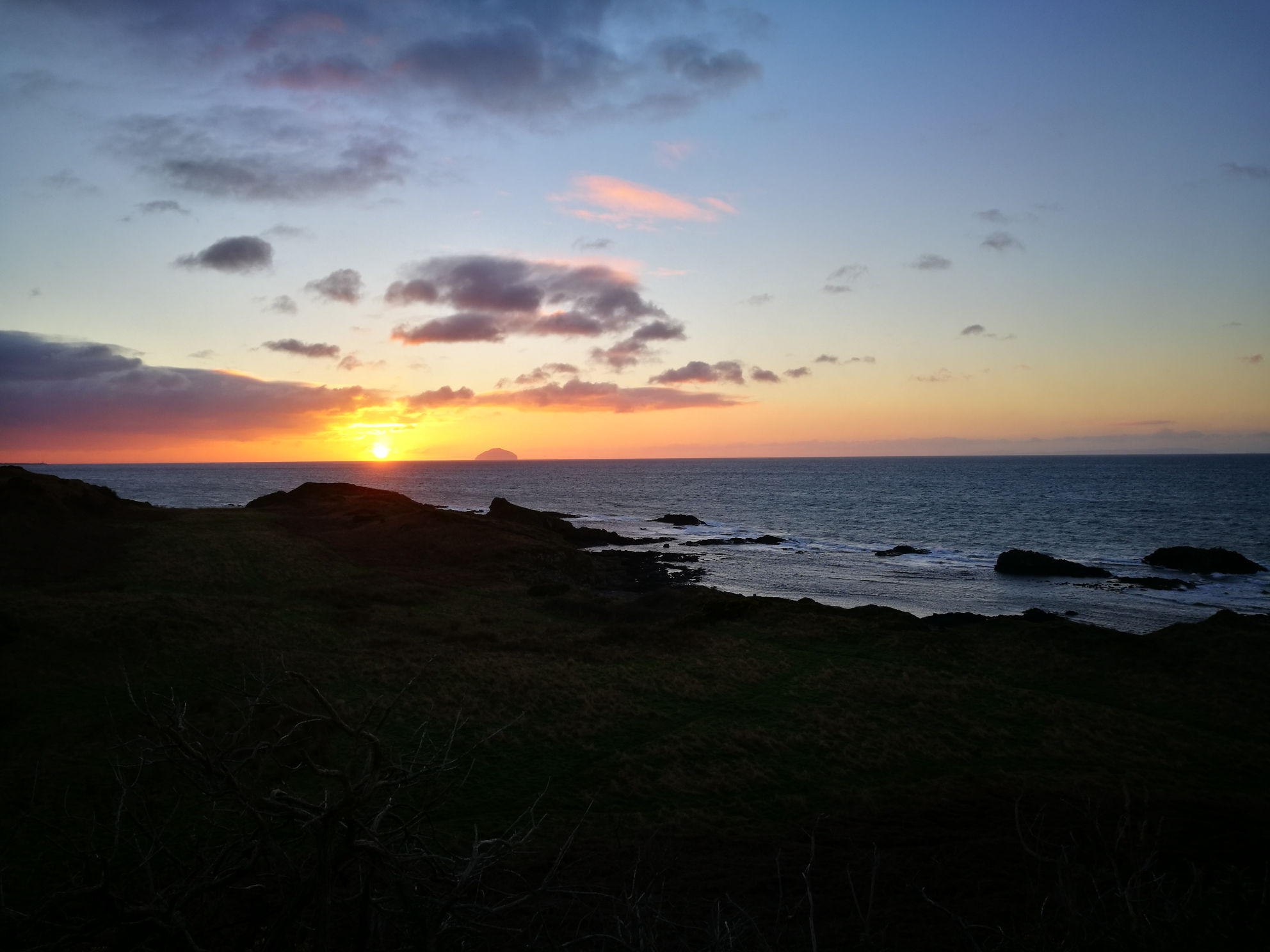 Sunset and Ailsa Craig