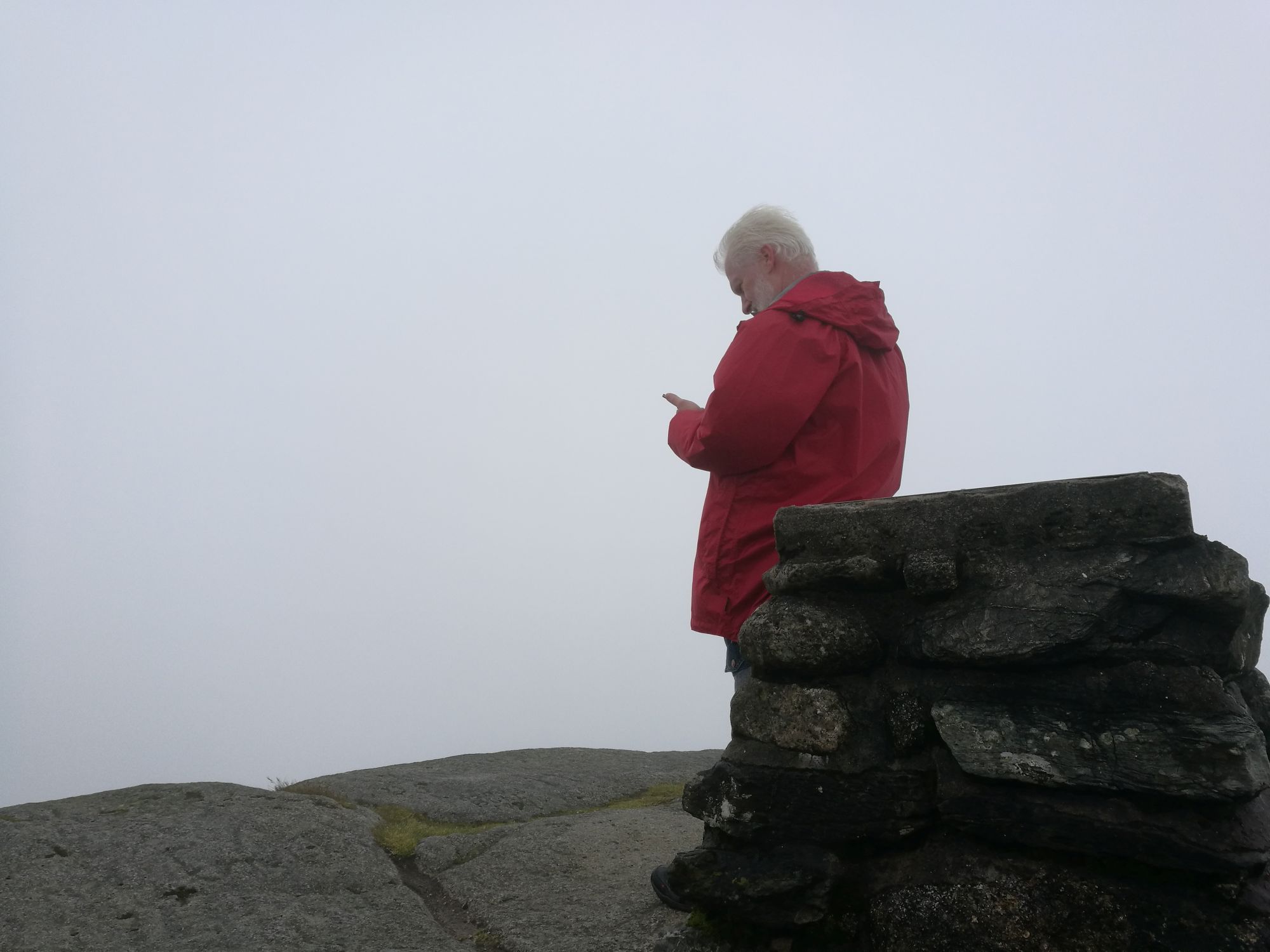 Standing in the cloud on Goat Fell