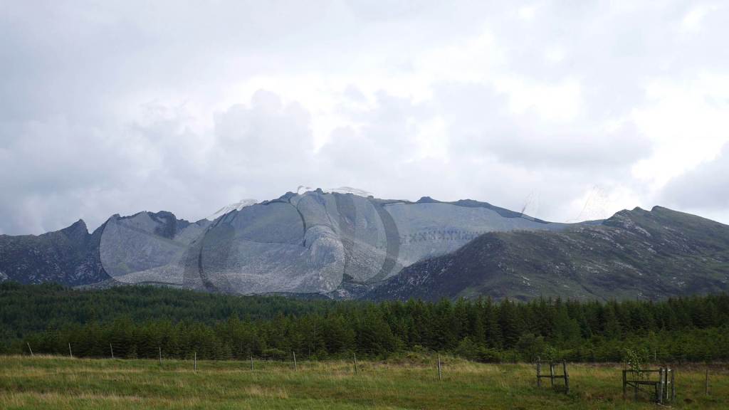Mountains with a faint image of a sleeping warrior