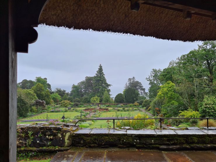View looking across the beautiful lush green Brodick Castle gardens