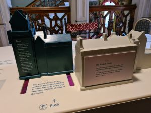 Wooden replica of Brodick Castle showing what part of the building was extended