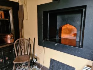Large oven with bread baking