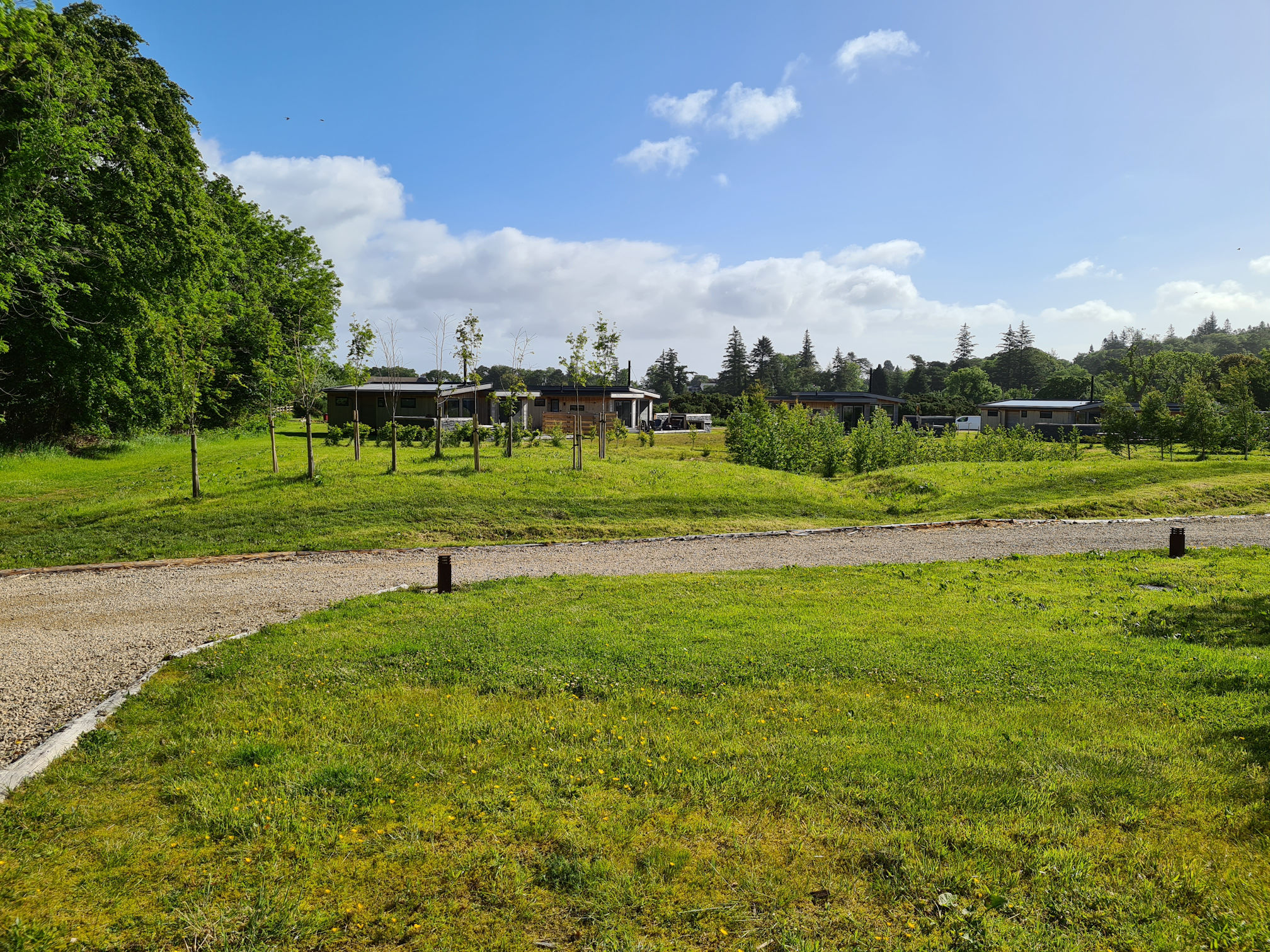 Grass, trees and retreats in the distance