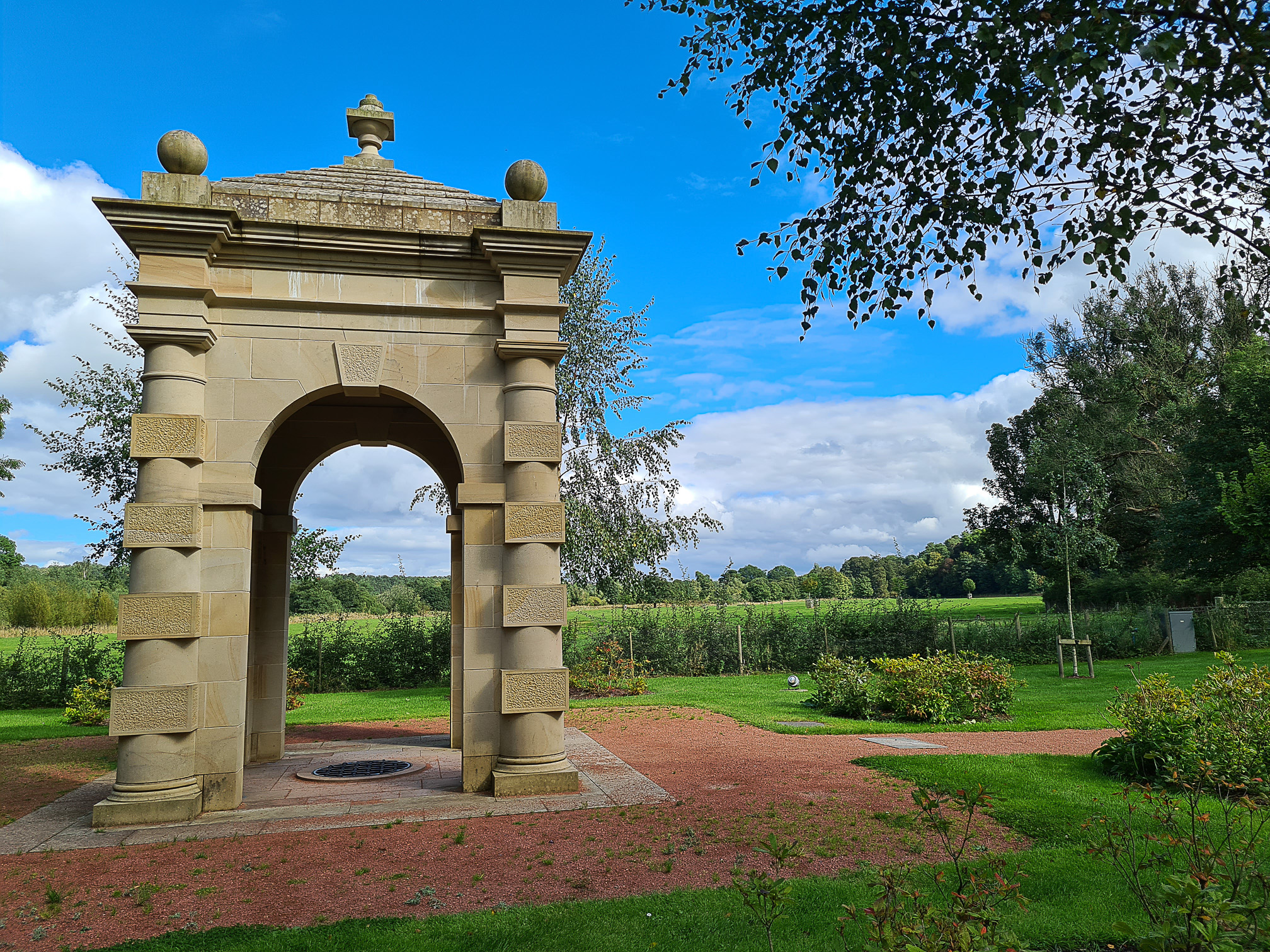 The Lady's Well surrounded by an ornate building