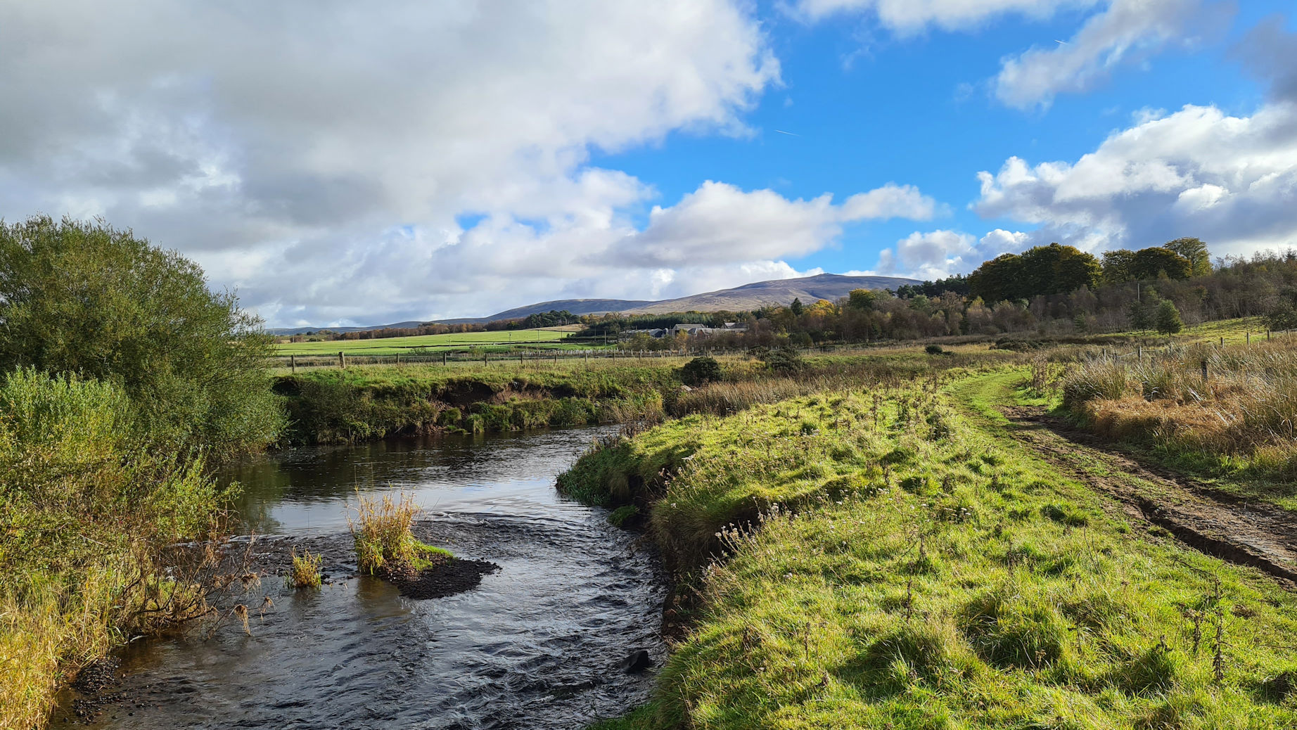 The River Ayr and the hill Cairn Table in the distance