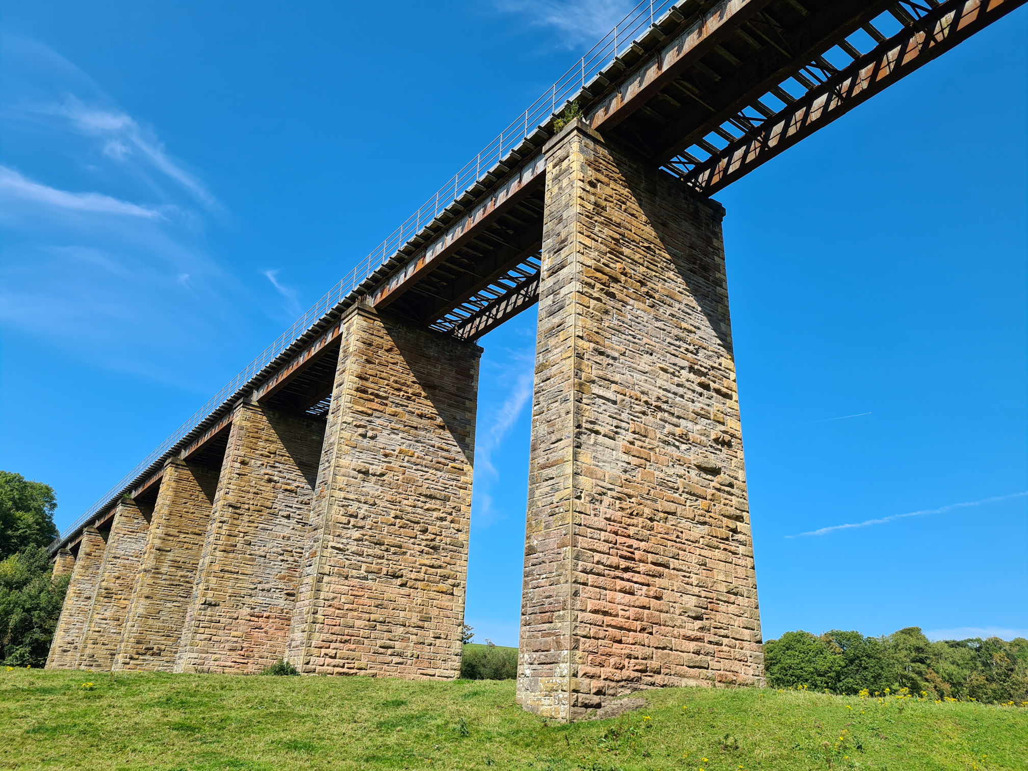 Tall railway viaduct