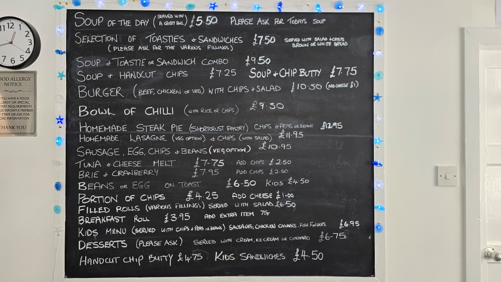 Corrie Tea Room menu
