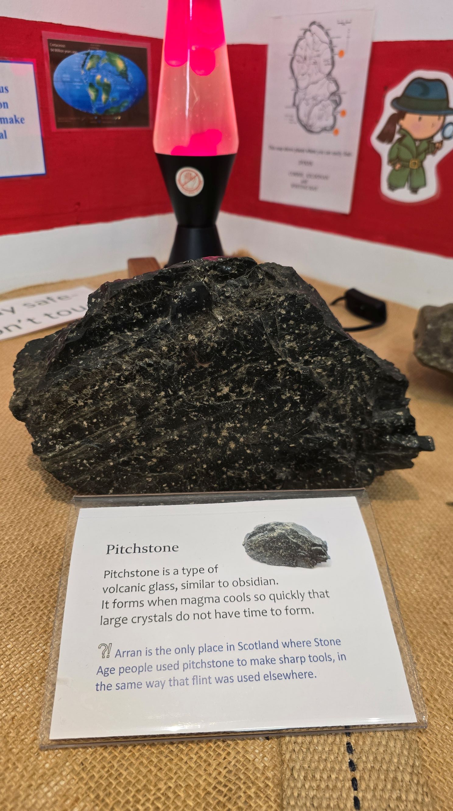 Pitchstone, volcanic glass similar to Obsidian