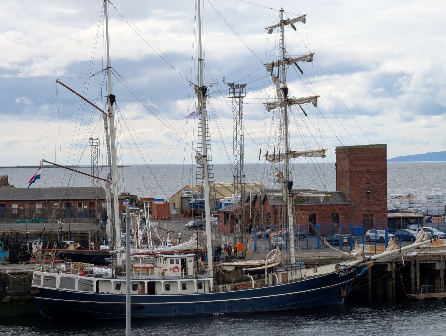 A Tall Ship docked in a harbour