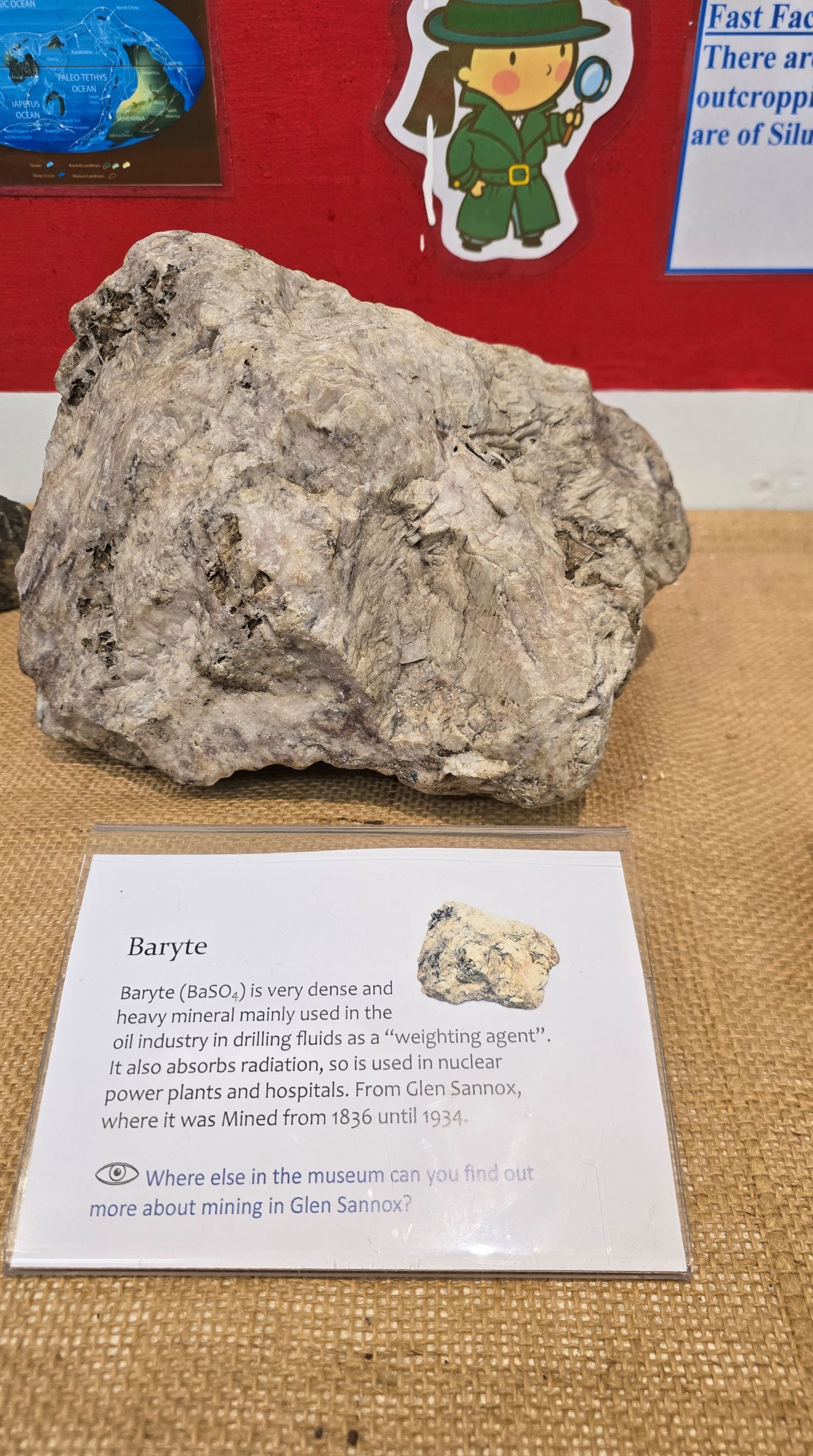 Baryte rock from mines in Glen Sannox, Isle of Arran