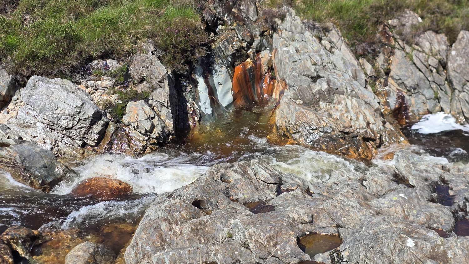 Water flowing through the rock formations
