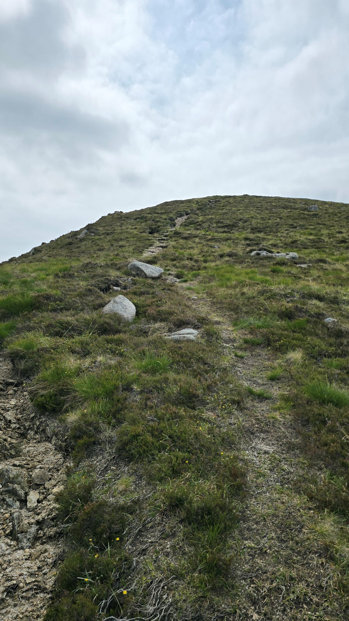 Trodden path up a steep hill