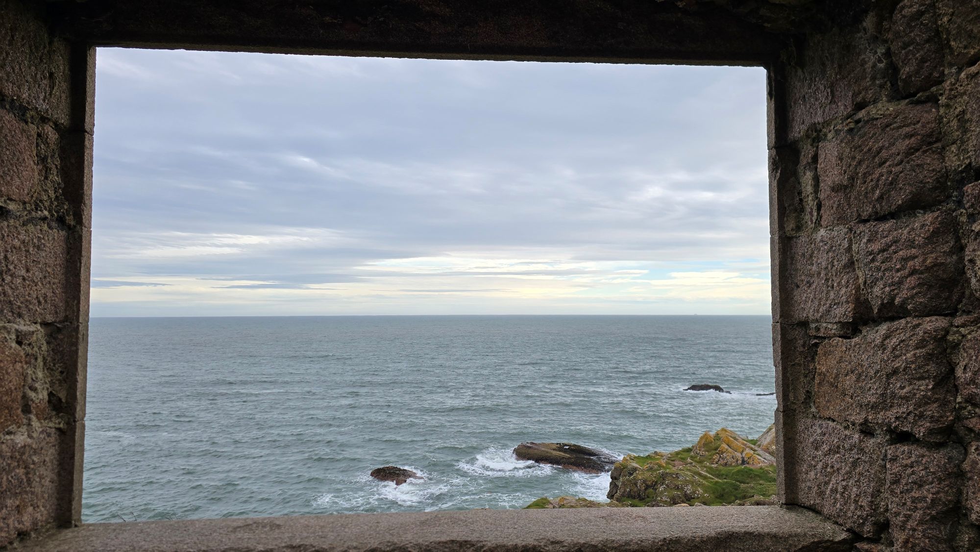 Open view from Slains Castle out to the North Sea