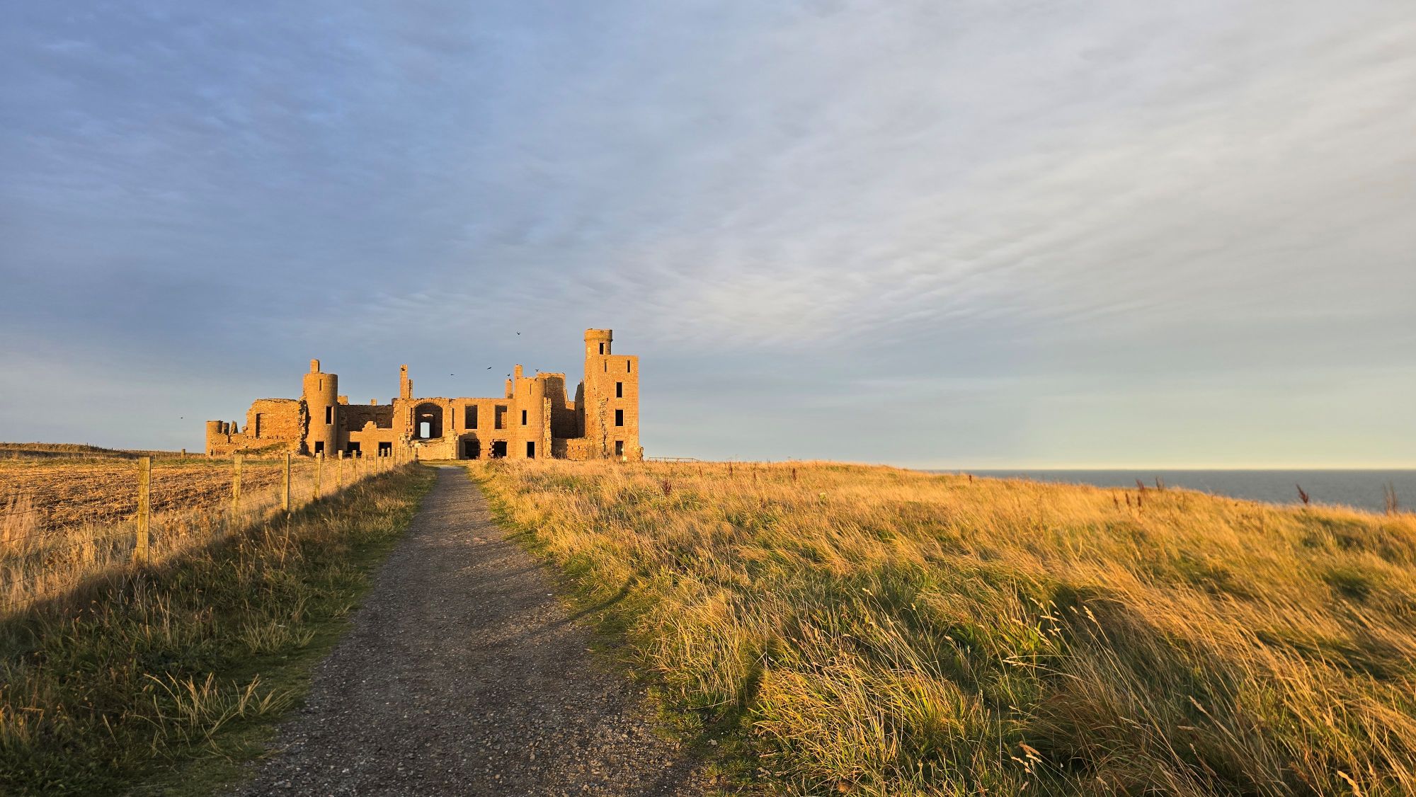 Slains Castle at sunset