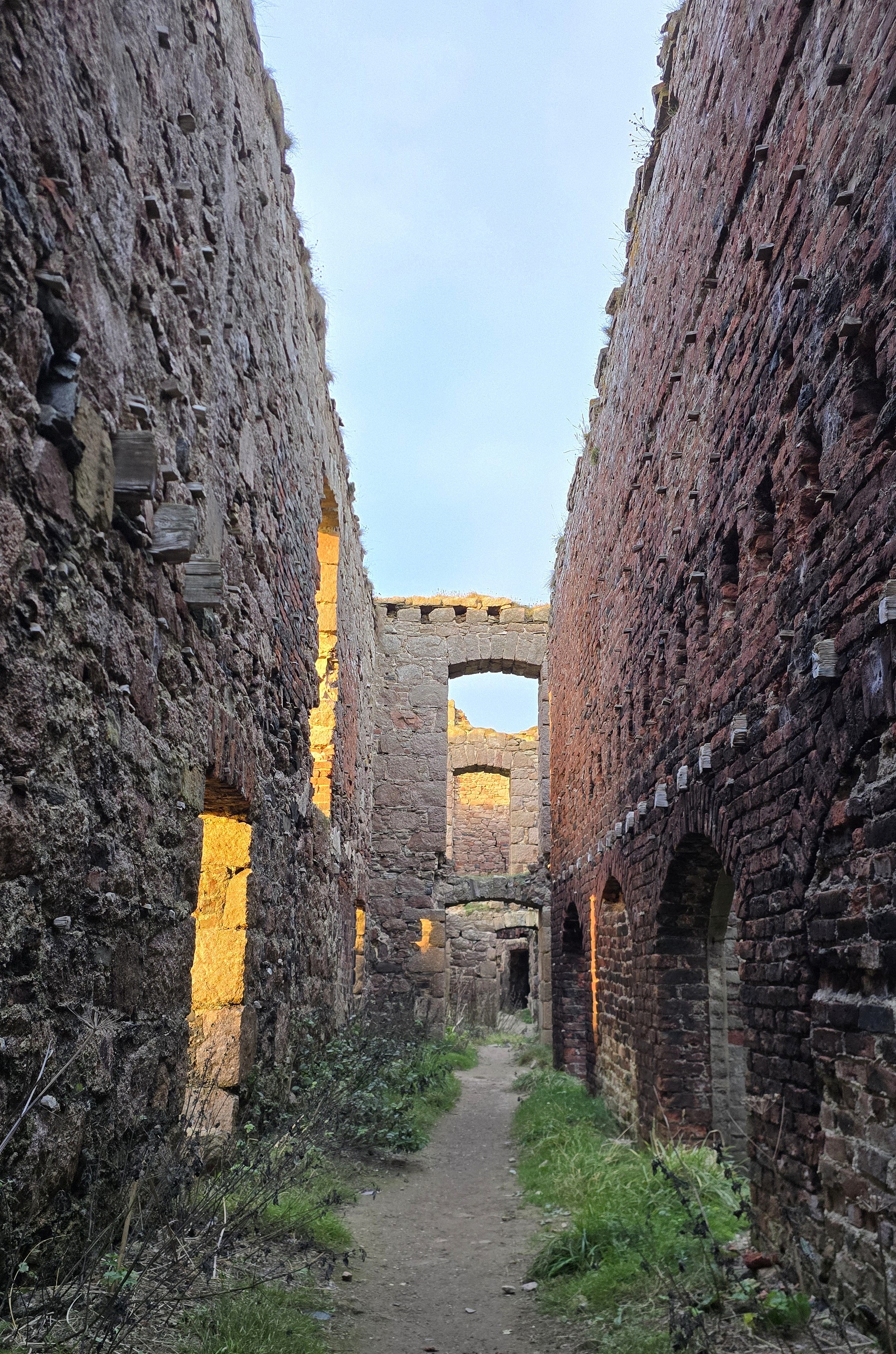 Slains Castle at sunset
