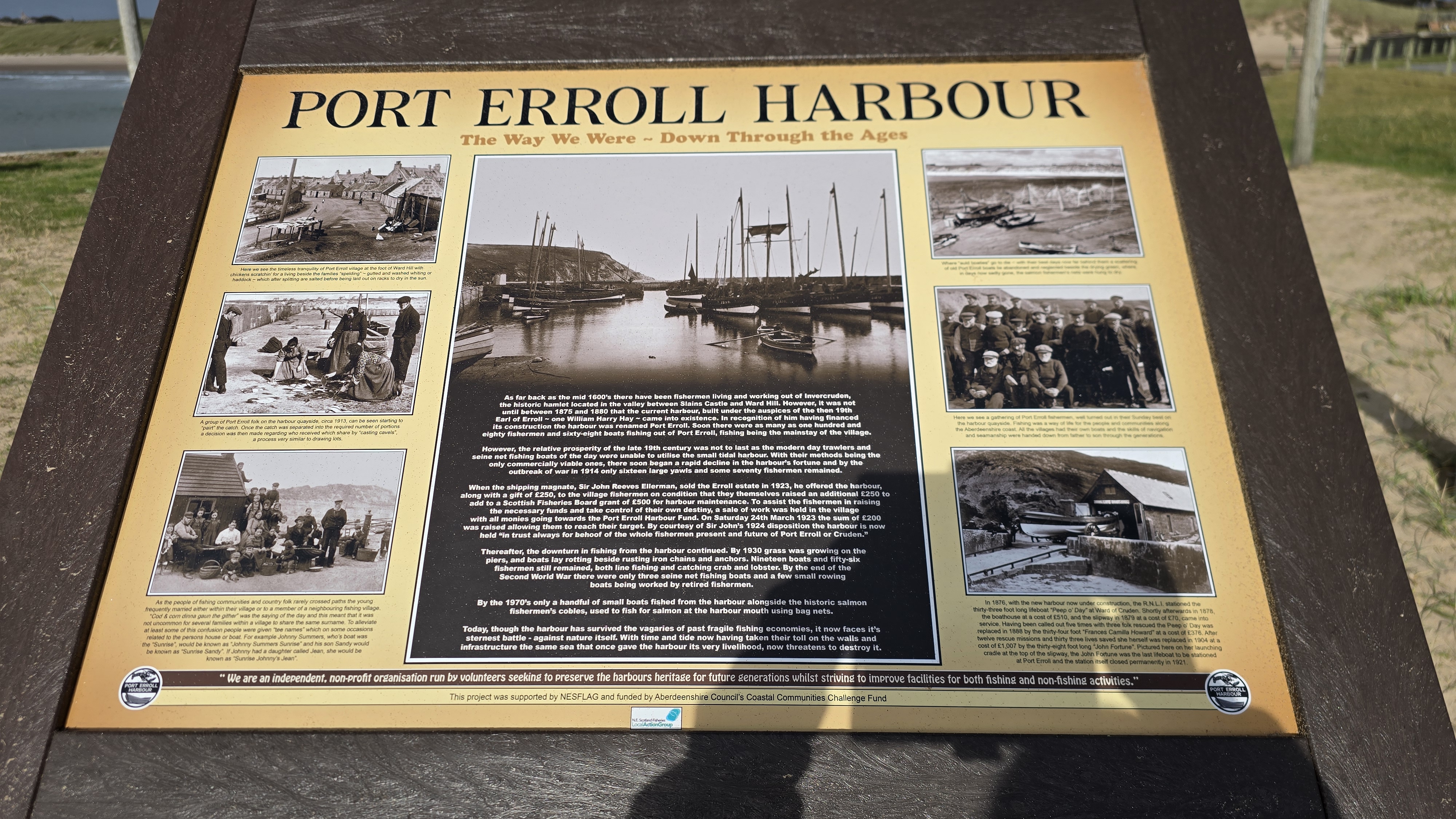 Information sign about Port Erroll Harbour