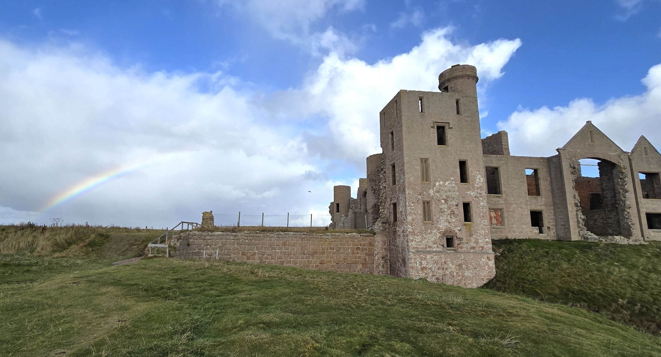 Rainbow at Slains Castle