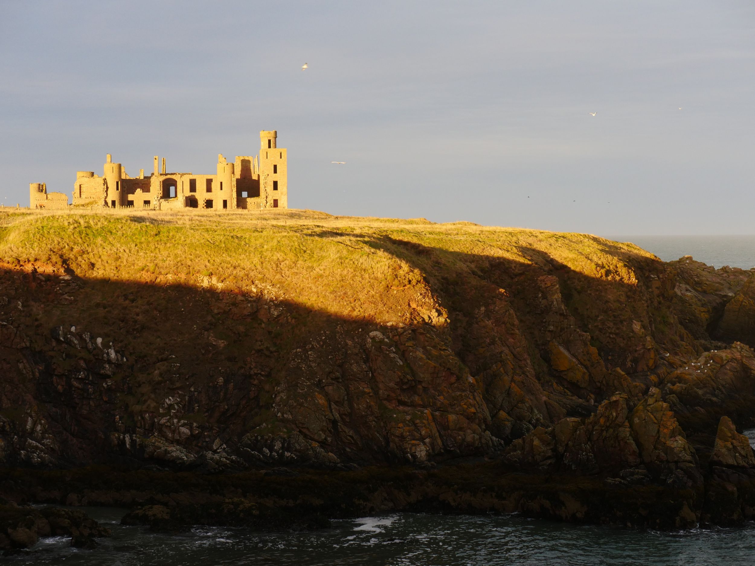 Slains Castle at sunset