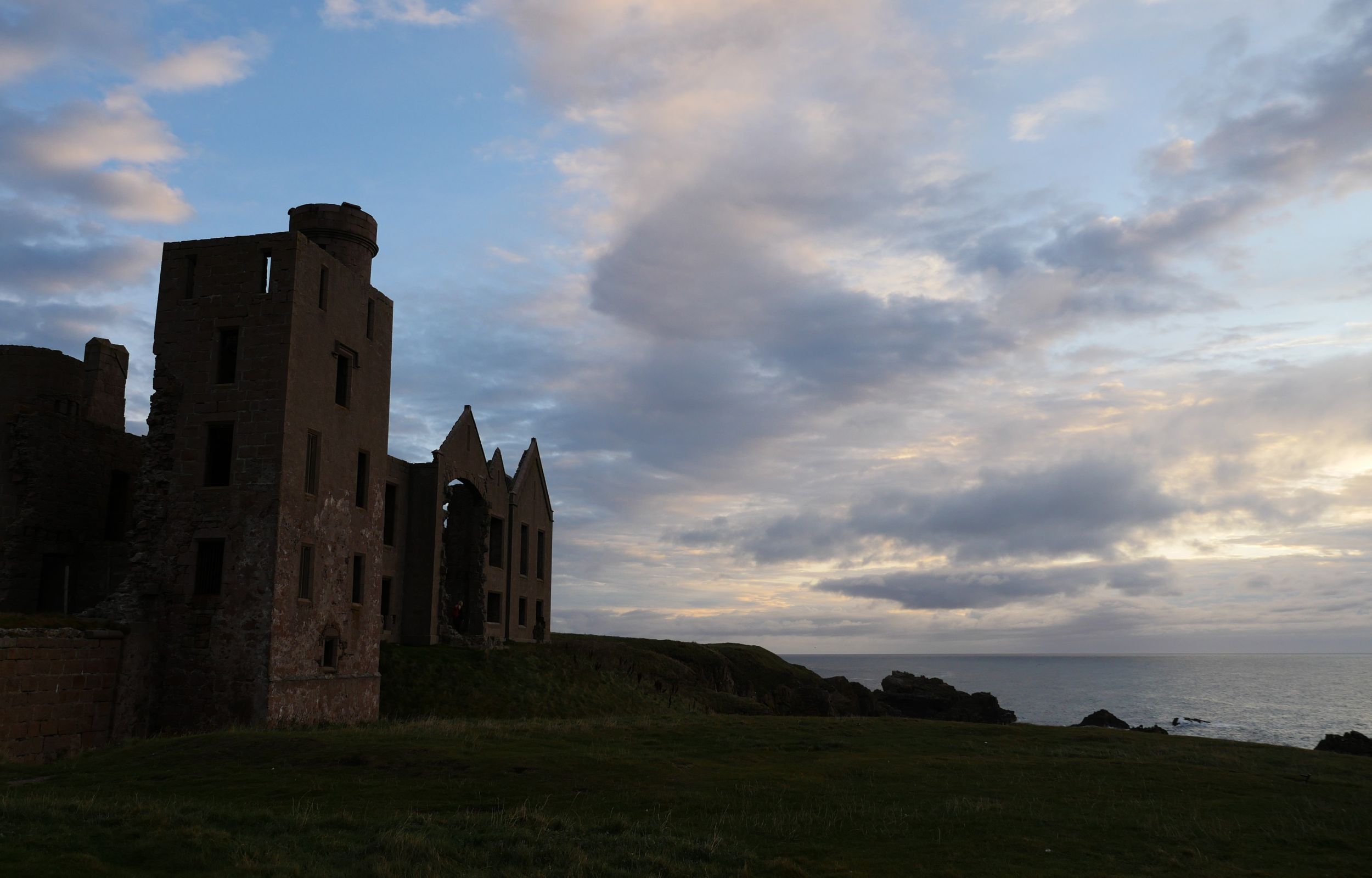 Slains Castle at sunrise