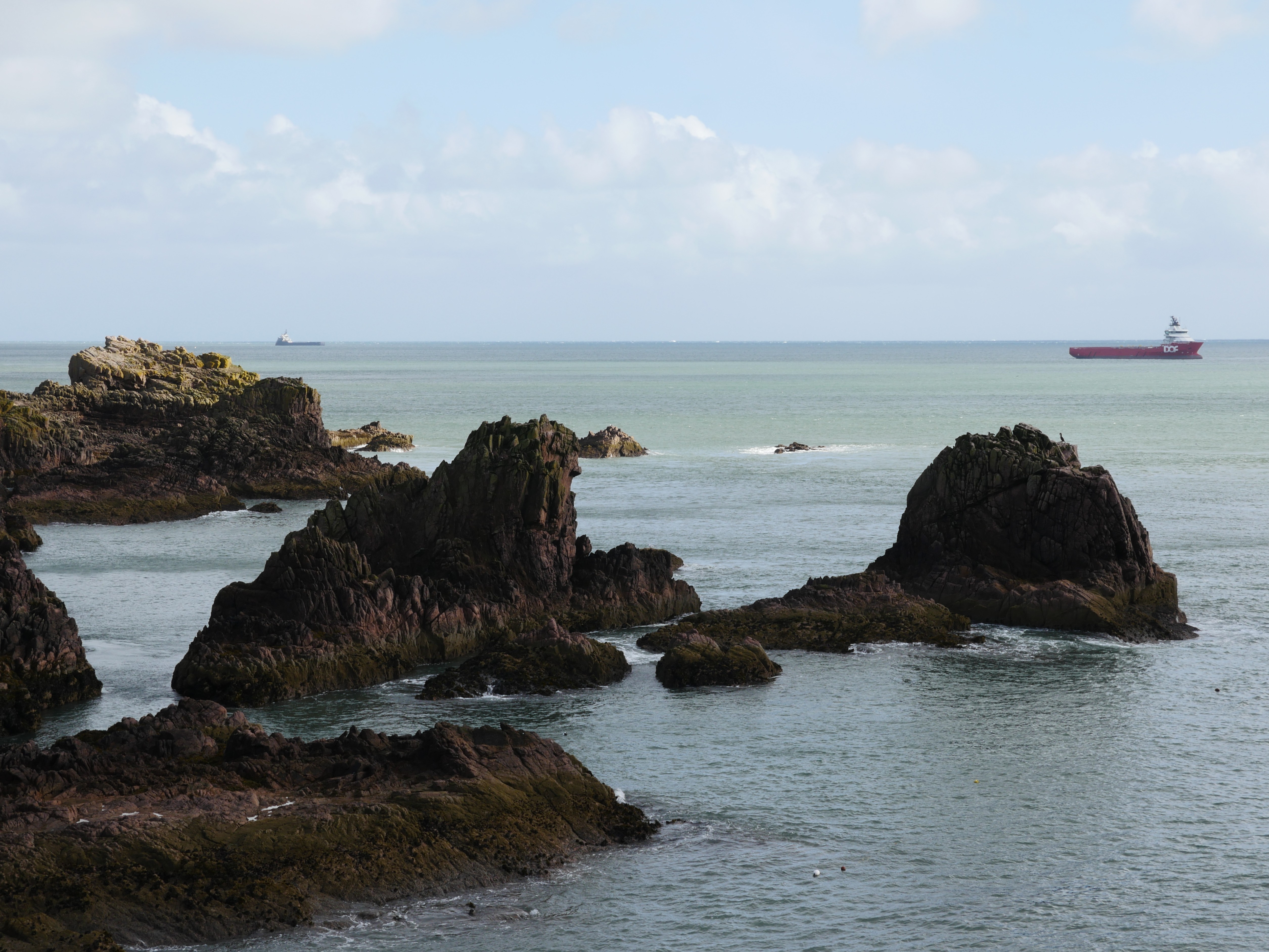 Rocky shore at Slains Castle